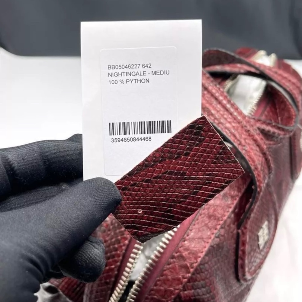 GIVENCHY BURGUNDY PYTHON NIGHTINGALE SATCHEL MEDIUM BAG RETAIL $5995 - Picture 5 of 11